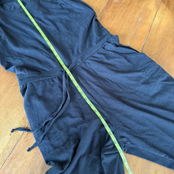 Pact NWT Relaxed Slub Muscle Tee Jumpsuit Jogger Black Sz Med Organic Cotton Eco - Picture 11 of 15